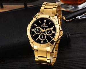Planet Gates Men Black Dial Quartz Watches Women Men Gold Wrist Watches Top Brand Luxury Female Male Clock IPG Golden Steel Watch