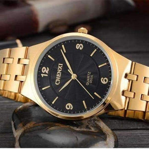Planet Gates Мъжки черен часовник 2018 Нова мода CHENXI Маркови Дамски Мъжки Кварцов Часовник Рокля Ръчни Часовници Модни Ежедневни Двойки Златни Часовници За Влюбени