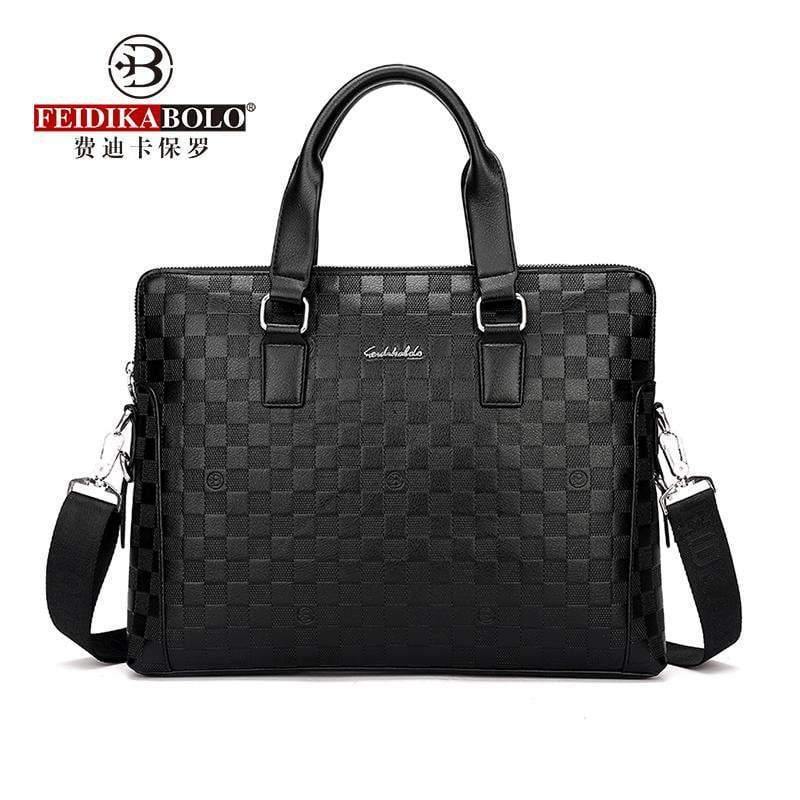 Planet Gates Men Business Briefcase PU Leather Plaid Men Bag Computer Laptop Handbag Man Shoulder Bag Messenger Bags Men's Travel Bags