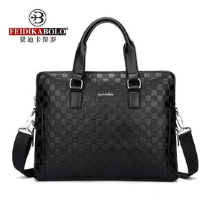 Planet Gates Men Business Briefcase PU Leather Plaid Men Bag Computer Laptop Handbag Man Shoulder Bag Messenger Bags Men's Travel Bags