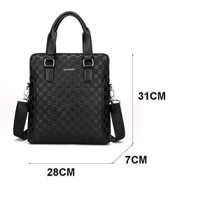 Planet Gates Men Business Briefcase PU Leather Plaid Men Bag Computer Laptop Handbag Man Shoulder Bag Messenger Bags Men's Travel Bags