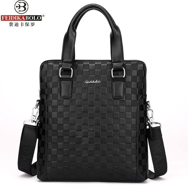 Planet Gates Men Business Briefcase PU Leather Plaid Men Bag Computer Laptop Handbag Man Shoulder Bag Messenger Bags Men's Travel Bags