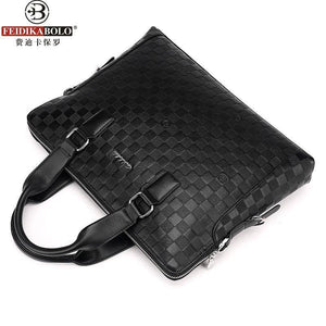 Planet Gates Men Business Briefcase PU Leather Plaid Men Bag Computer Laptop Handbag Man Shoulder Bag Messenger Bags Men's Travel Bags