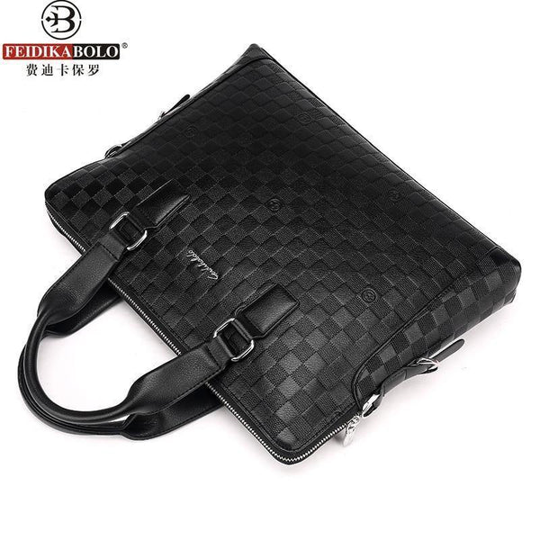 Planet Gates Men Business Briefcase PU Leather Plaid Men Bag Computer Laptop Handbag Man Shoulder Bag Messenger Bags Men's Travel Bags
