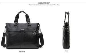 Planet Gates Men Casual Briefcase Business Shoulder Bag Leather Messenger Bags Computer Laptop Handbag Bag Men's Travel Bags