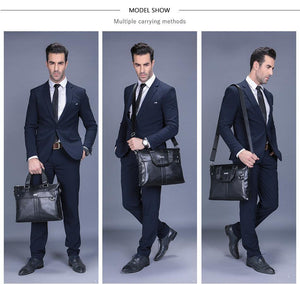 Planet Gates Men Casual Briefcase Business Shoulder Bag Leather Messenger Bags Computer Laptop Handbag Bag Men's Travel Bags