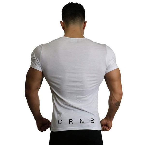 Men Casual Cotton Skinny T-shirt Gyms Fitness Bodybuilding Workout Short Sleeve Tee Shirt Tops Male Crossfit Clothing