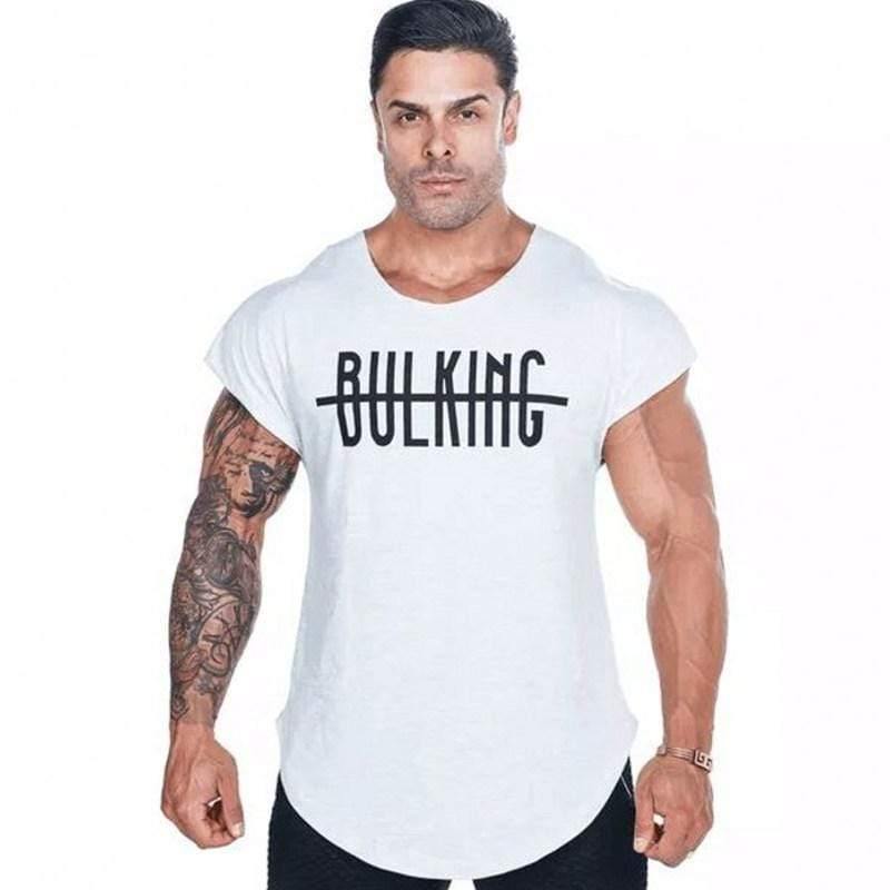 Men Casual Fashion Creative Printed T-shirt Gyms Fitness Bodybuilding Short Sleeve Cotton T Shirt Tee Tops Male Workout Clothing