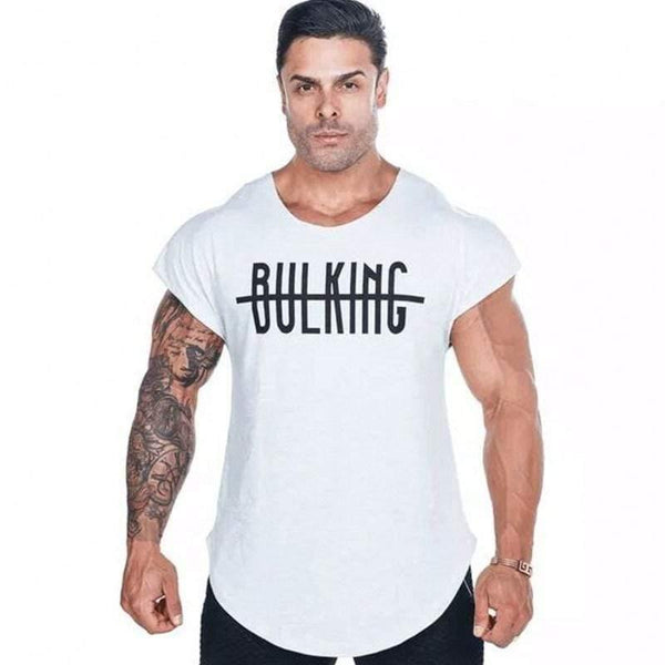 Men Casual Fashion Creative Printed T-shirt Gyms Fitness Bodybuilding Short Sleeve Cotton T Shirt Tee Tops Male Workout Clothing