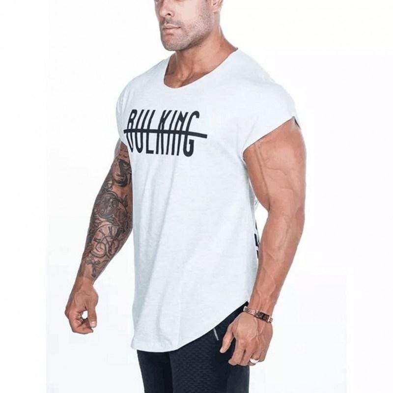Men Casual Fashion Creative Printed T-shirt Gyms Fitness Bodybuilding Short Sleeve Cotton T Shirt Tee Tops Male Workout Clothing