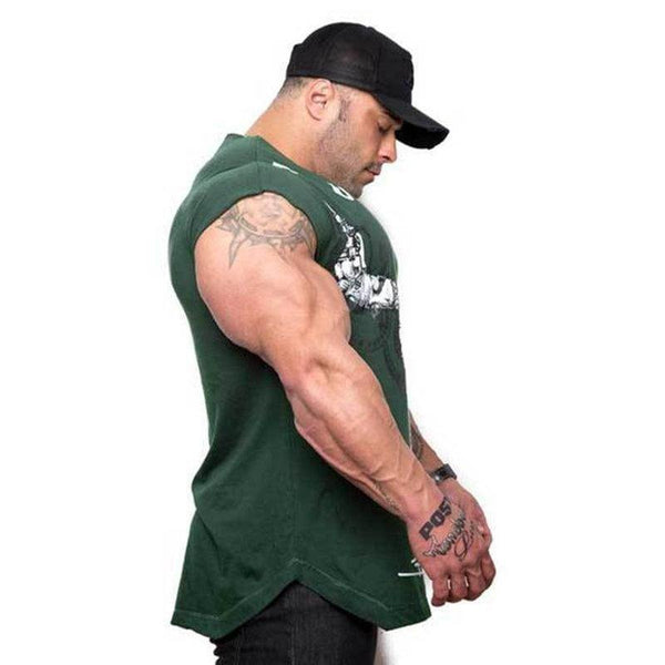 Men Casual Fashion Printed T-shirt Gyms Fitness Bodybuilding Short Sleeve Cotton T Shirt Tees Tops Male Workout Brand Clothing