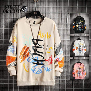 Planet Gates Men Casual Hoodie Sweatshirt Vintage Painted Style Hip Hop Creativity Autumn Streetwear 2021 Fashion Crewneck Cotton Men Hoodies