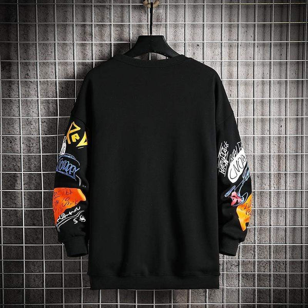 Planet Gates Men Casual Hoodie Sweatshirt Vintage Painted Style Hip Hop Creativity Autumn Streetwear 2021 Fashion Crewneck Cotton Men Hoodies
