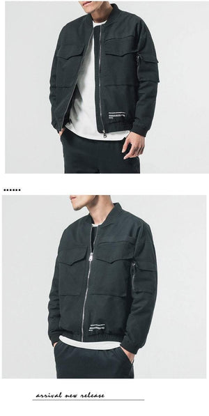 Planet Gates Men Casual Jacket Coat Men's Washed Pure Cotton Brand-Clothing Army green Bomber Jackets Male cargo Coats