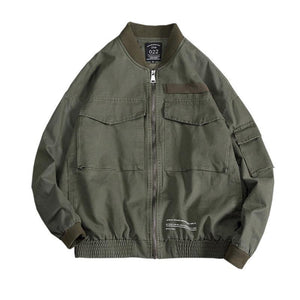 Planet Gates Men Casual Jacket Coat Men's Washed Pure Cotton Brand-Clothing Army green Bomber Jackets Male cargo Coats