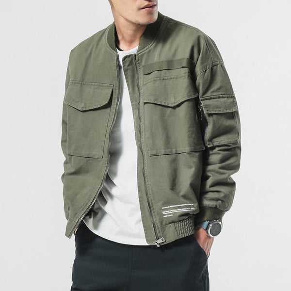 Planet Gates Men Casual Jacket Coat Men's Washed Pure Cotton Brand-Clothing Army green Bomber Jackets Male cargo Coats