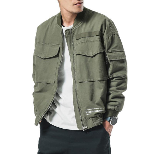 Planet Gates Men Casual Jacket Coat Men's Washed Pure Cotton Brand-Clothing Army green Bomber Jackets Male cargo Coats