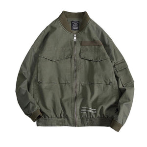Planet Gates Men Casual Jacket Coat Men's Washed Pure Cotton Brand-Clothing Army green Bomber Jackets Male cargo Coats
