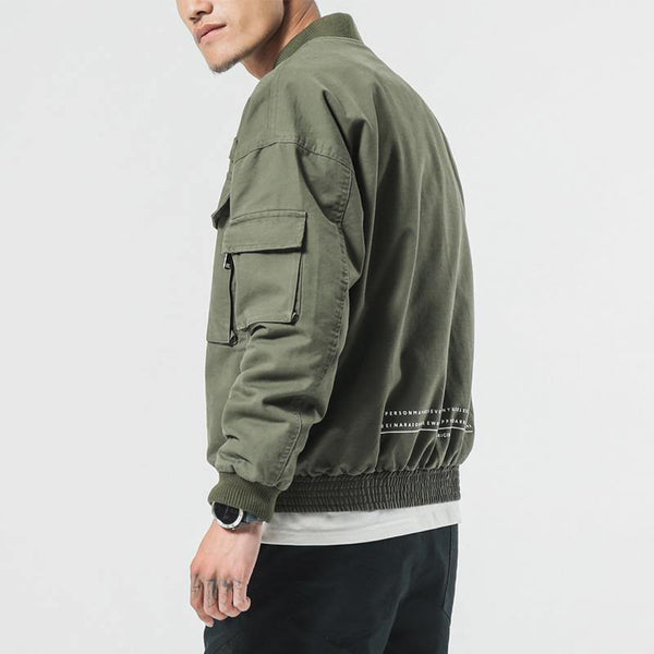 Planet Gates Men Casual Jacket Coat Men's Washed Pure Cotton Brand-Clothing Army green Bomber Jackets Male cargo Coats