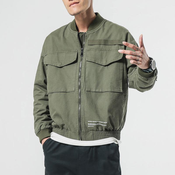 Planet Gates Men Casual Jacket Coat Men's Washed Pure Cotton Brand-Clothing Army green Bomber Jackets Male cargo Coats
