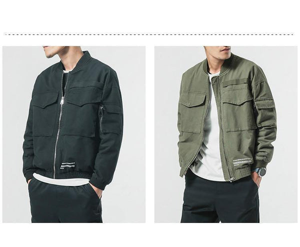 Planet Gates Men Casual Jacket Coat Men's Washed Pure Cotton Brand-Clothing Army green Bomber Jackets Male cargo Coats