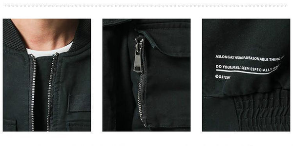 Planet Gates Men Casual Jacket Coat Men's Washed Pure Cotton Brand-Clothing Army green Bomber Jackets Male cargo Coats