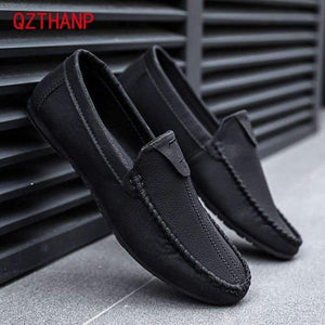 Planet Gates Men Casual Loafers  Pu Leather Black Solid Leather Driving Moccasins Boat Slip on Men Loafers Shoes Male Loafer Mocasines Hombre