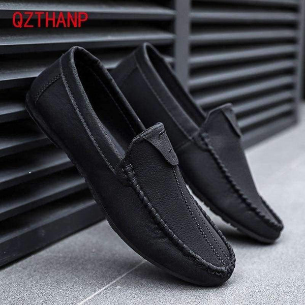 Planet Gates Men Casual Loafers  Pu Leather Black Solid Leather Driving Moccasins Boat Slip on Men Loafers Shoes Male Loafer Mocasines Hombre