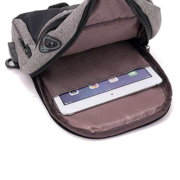 Planet Gates Men Chest Bags USB Charging Waterproof Oxford Crossbody Bags Small Sling Single Shoulder Bags Travel Chest Pack Male