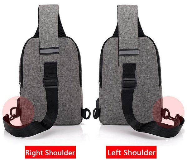 Planet Gates Men Chest Bags USB Charging Waterproof Oxford Crossbody Bags Small Sling Single Shoulder Bags Travel Chest Pack Male