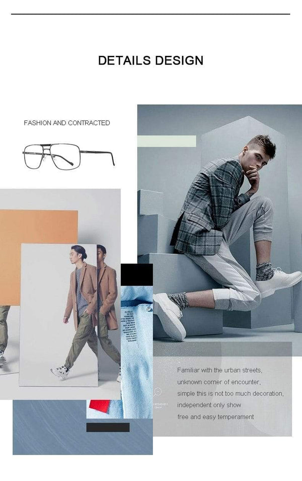 Planet Gates Men Classic Square Glasses Optics Frame Luxury Double Bridge Prescription Glasses Frames Optical Eyewear S2012