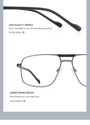 Planet Gates Men Classic Square Glasses Optics Frame Luxury Double Bridge Prescription Glasses Frames Optical Eyewear S2012