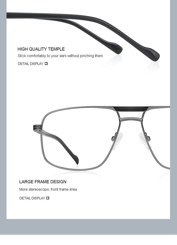 Planet Gates Men Classic Square Glasses Optics Frame Luxury Double Bridge Prescription Glasses Frames Optical Eyewear S2012