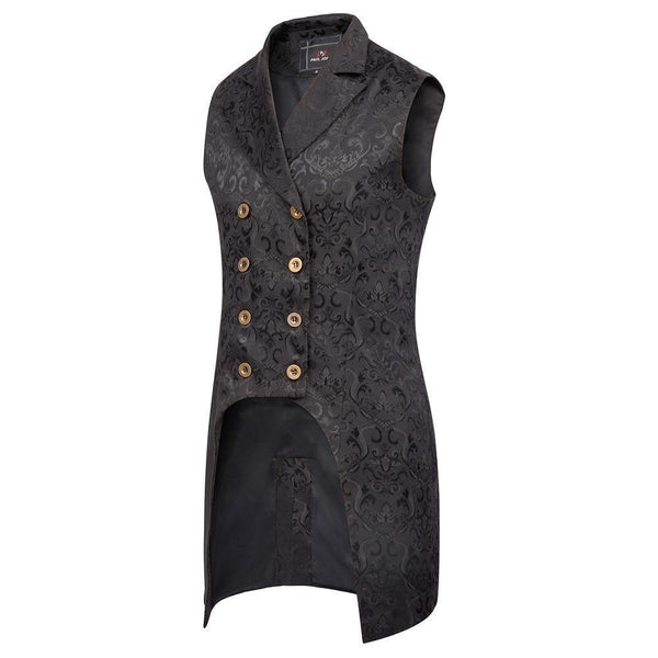 Planet Gates Men coats medieval Steampunk Gothic Sleeveless Lapel Collar Double-Breasted formal prom party Jacquard Coat