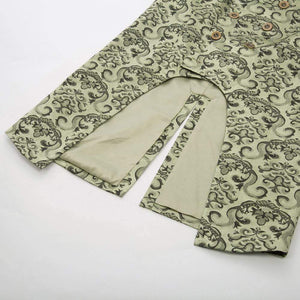 Planet Gates Men coats medieval Steampunk Gothic Sleeveless Lapel Collar Double-Breasted formal prom party Jacquard Coat