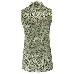 Planet Gates Men coats medieval Steampunk Gothic Sleeveless Lapel Collar Double-Breasted formal prom party Jacquard Coat