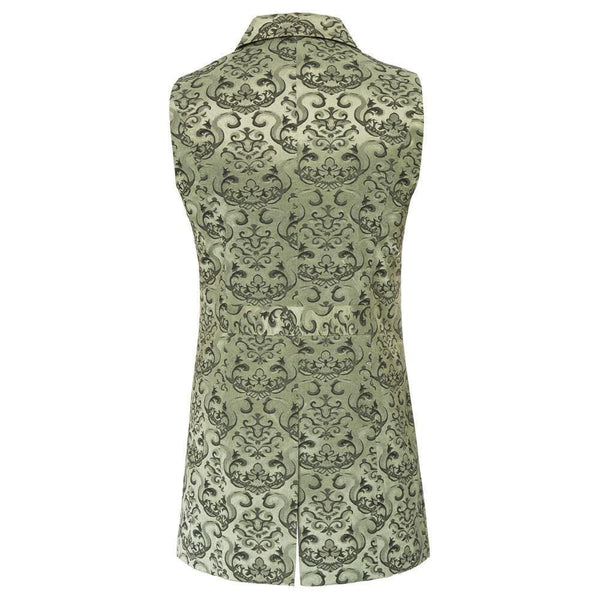 Planet Gates Men coats medieval Steampunk Gothic Sleeveless Lapel Collar Double-Breasted formal prom party Jacquard Coat