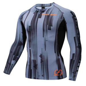 Men Compression Long Sleeve T-shirt Gyms Fitness Bodybuilding Skinny Quick Dry Shirt Male Brand Tee Tops Crossfit Brand Clothing