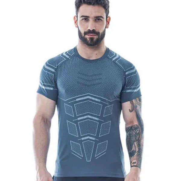 Men Compression Skinny T-shirt Gyms Fitness Bodybuilding T Shirt Male Summer Workout Tee Tops Crossfit Brand Clothing