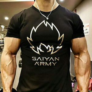 Men Cotton Brand T-shirt Casual Fashion Printed Black t shirt Gyms Fitness Bodybuilding Workout Tees Tops Male Summer Clothing