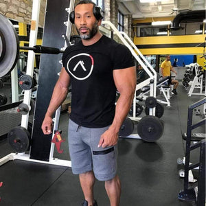 Men Cotton Brand T-shirt Casual Fashion Printed Black t shirt Gyms Fitness Bodybuilding Workout Tees Tops Male Summer Clothing