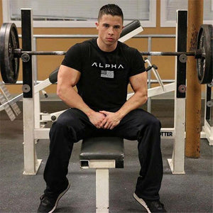 Men Cotton Brand T-shirt Casual Fashion Printed Black t shirt Gyms Fitness Bodybuilding Workout Tees Tops Male Summer Clothing