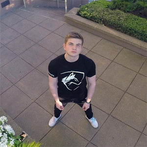 Men Cotton Short Sleeve T-shirt  Casual Print Slim T Shirt Male Gyms Fitness Bodybuilding Crossfit Brand Tee Tops