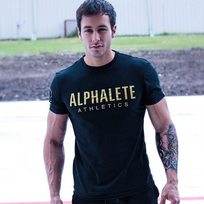 Men Cotton Short Sleeve T-shirt  New Casual Fashion Slim T Shirt Male Jogger Gyms Fitness Crossfit Tees Summer Tops Clothing