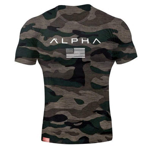 Men Fashion Casual Camouflage T Shirt Gyms Fitness Bodybuilding T-shirts Male Short Sleeves Tees Tops Summer Crossfit Clothing