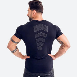 Men Fitness Bodybuilding Skinny T-shirt Short Sleeve Compression Quick Dry Shirts Male Summer Gyms Workout Tee Tops Clothing