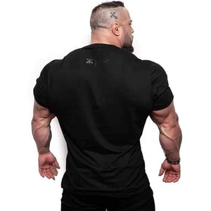 Men Fitness Bodybuilding Skinny T-shirt Short Sleeve Cotton Shirts Male Summer Casual Fashion Tee Tops Crossfit Brand Clothing