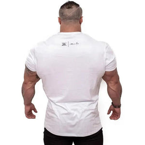Men Fitness Bodybuilding Skinny T-shirt Short Sleeve Cotton Shirts Male Summer Casual Fashion Tee Tops Crossfit Brand Clothing
