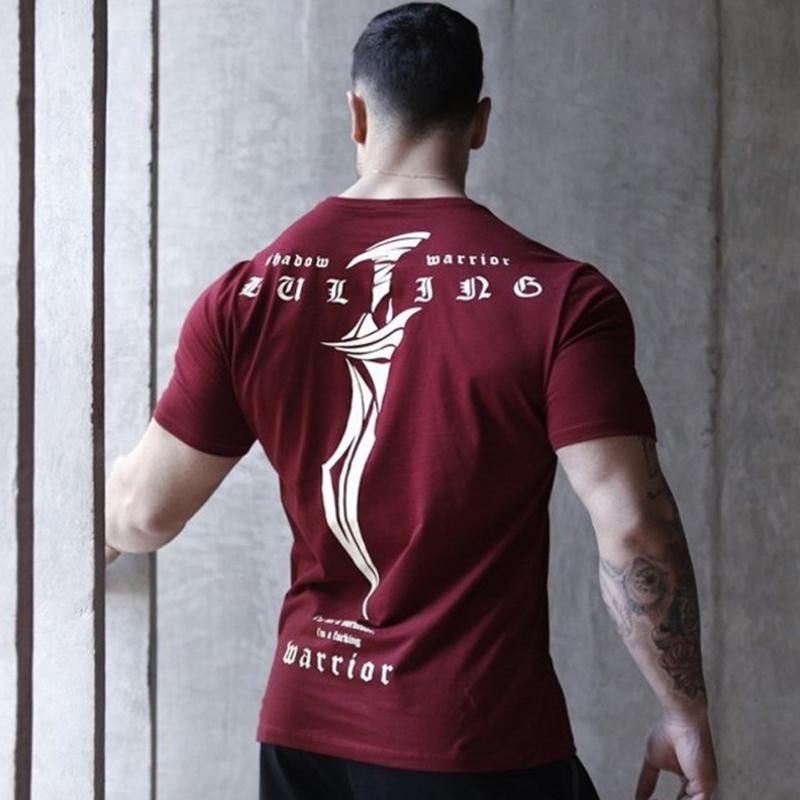 Men Fitness Bodybuilding T-shirt Short Sleeve Cotton T Shirt Muscle Man Casual Fashion Creativity Print Tee Tops Brand Clothing