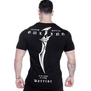 Men Fitness T-shirt Short Sleeve Cotton T Shirt Muscle Man Summer Casual Fashion Creativity Print Tee Tops High Street Clothing